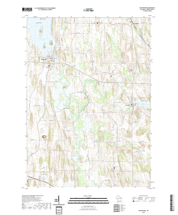 US Topo 7.5-minute map for Hustisford WI