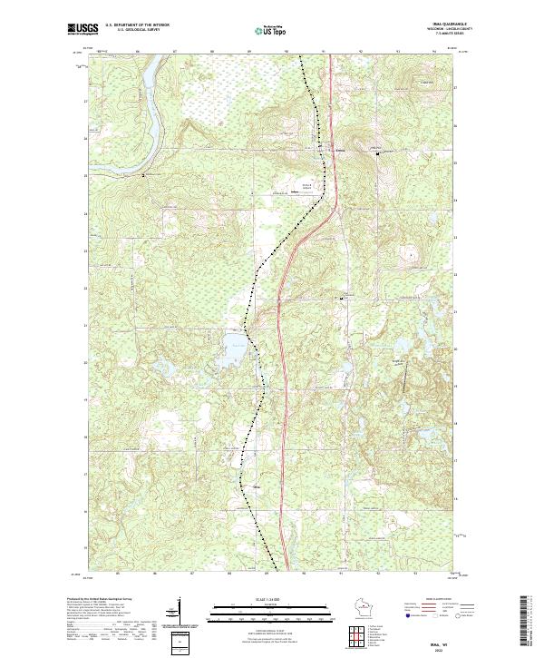 US Topo 7.5-minute map for Irma WI
