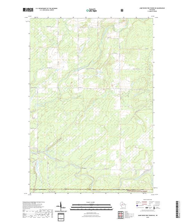 US Topo 7.5-minute map for Jump River Fire Tower NE WI