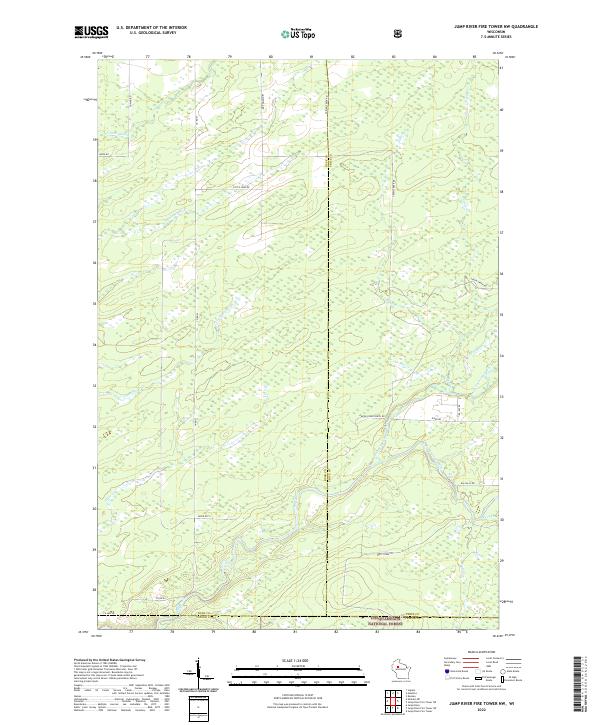 US Topo 7.5-minute map for Jump River Fire Tower NW WI – American Map Store