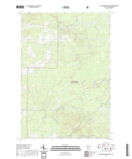US Topo 7.5-minute map for Jump River Fire Tower SW WI – American Map Store