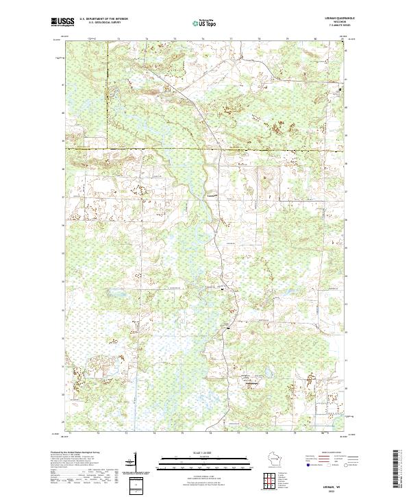 US Topo 7.5-minute map for Leeman WI – American Map Store