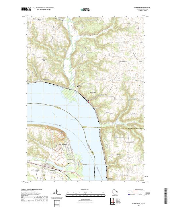 US Topo 7.5-minute map for Maiden Rock WIMN