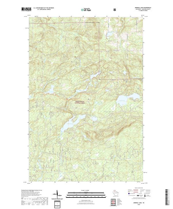 US Topo 7.5-minute map for Mineral Lake WI