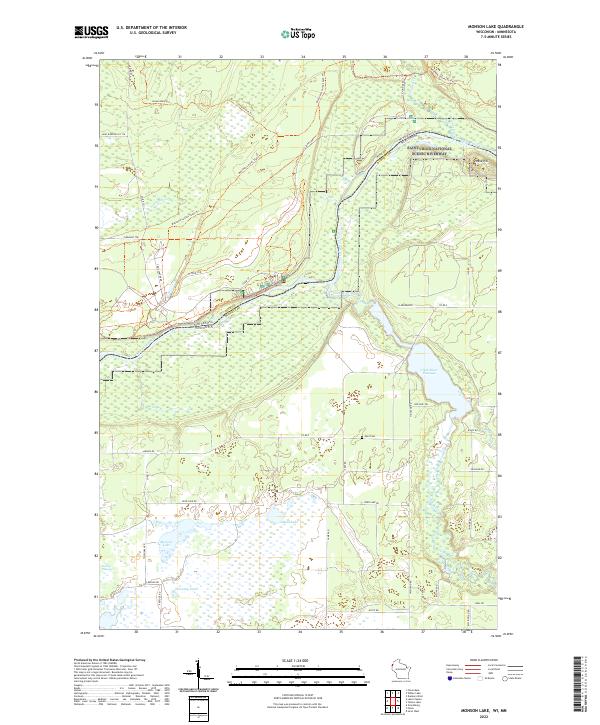 Monfwi Line Map US Topo 7.5-minute map for Monson Lake WIMN – American Map Store