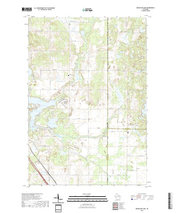 US Topo 7.5-minute map for Moose Ear Lake WI