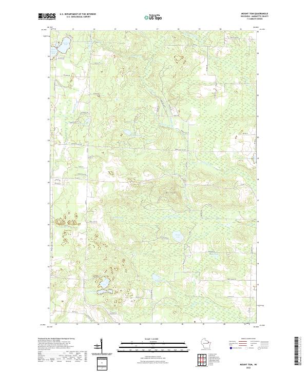 Mount Tom Map US Topo 7.5-minute map for Mount Tom WI – American Map Store