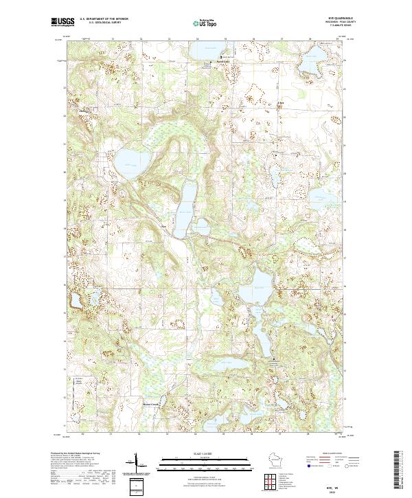 US Topo 7.5-minute map for Nye WI