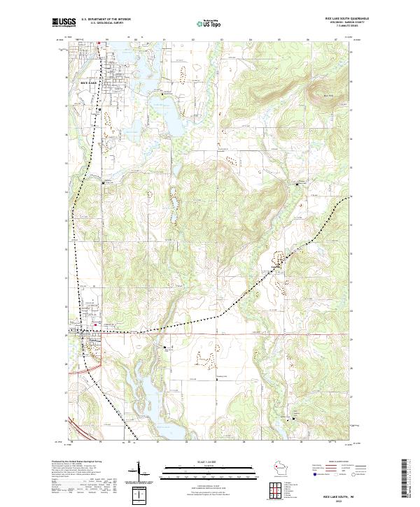US Topo 7.5-minute map for Rice Lake South WI – American Map Store