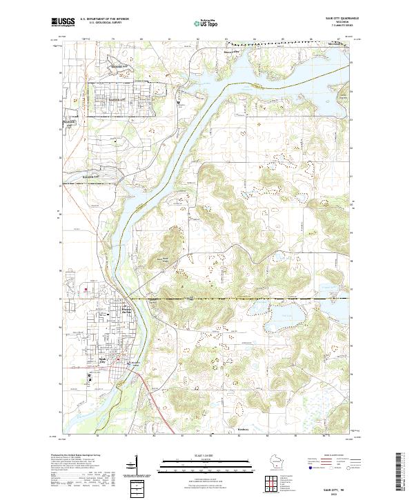 US Topo 7.5-minute map for Sauk City WI