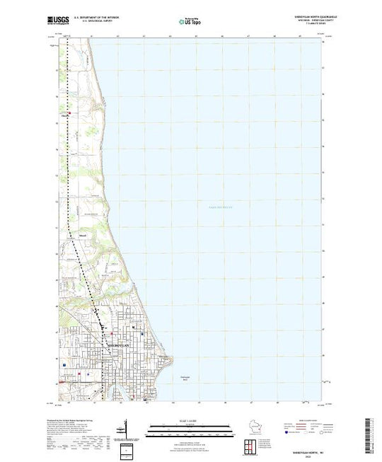 US Topo 7.5-minute map for Sheboygan North WI – American Map Store