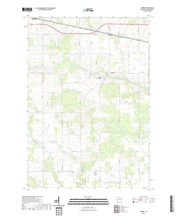 US Topo 7.5-minute map for Sherry WI