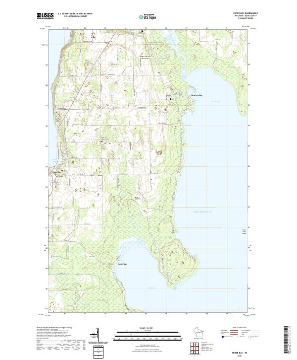 US Topo 7.5-minute map for Sister Bay WI