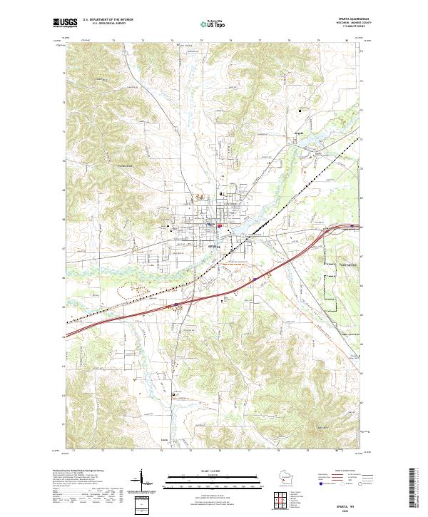 US Topo 7.5-minute map for Sparta WI
