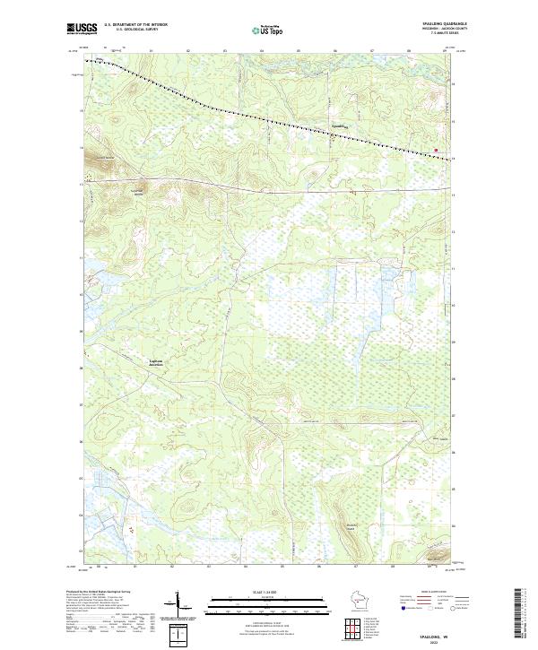 US Topo 7.5-minute map for Spaulding WI – American Map Store