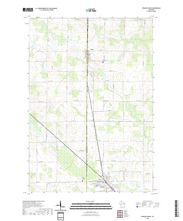 US Topo 7.5-minute map for Spencer North WI