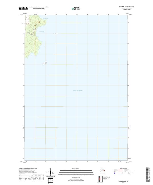 US Topo 7.5-minute map for Spider Island WI