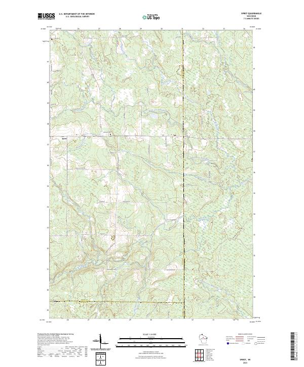 US Topo 7.5-minute map for Spirit WI