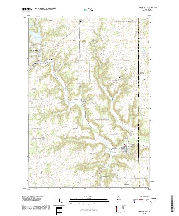 US Topo 7.5-minute map for Spring Valley WI