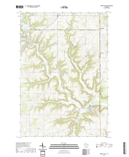 US Topo 7.5-minute map for Spring Valley WI – American Map Store