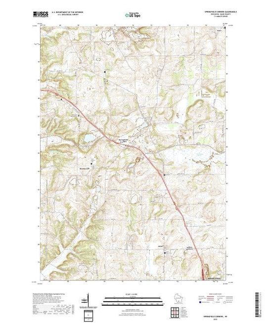 US Topo 7.5-minute map for Springfield Corners WI – American Map Store