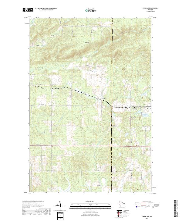 US Topo 7.5-minute map for Strickland WI