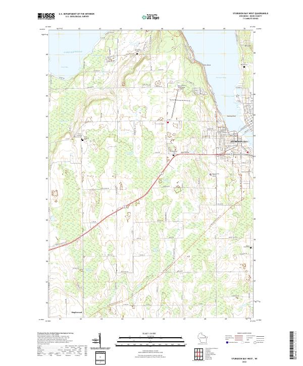 US Topo 7.5-minute map for Sturgeon Bay West WI