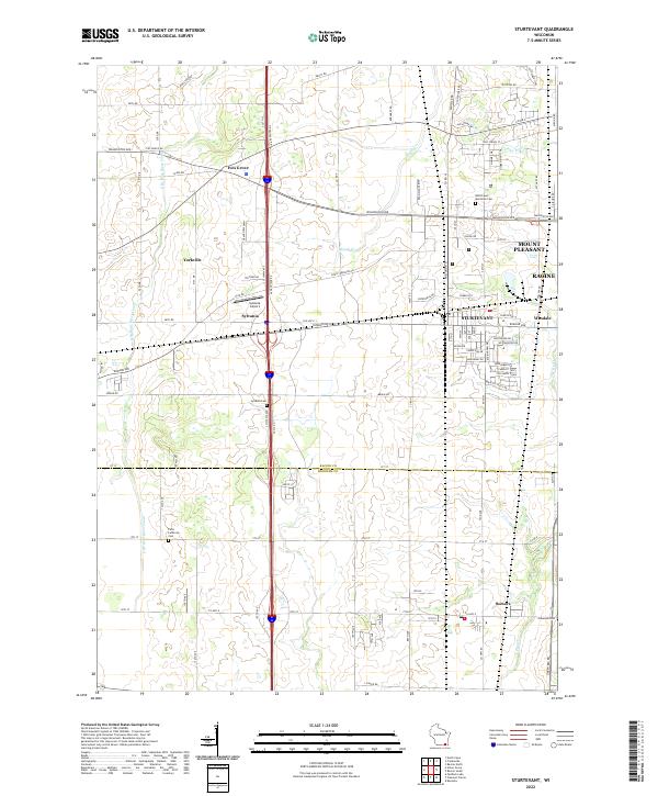 US Topo 7.5-minute map for Sturtevant WI