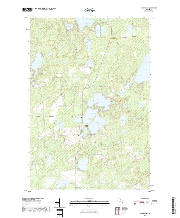 US Topo 7.5-minute map for Sugar Camp WI