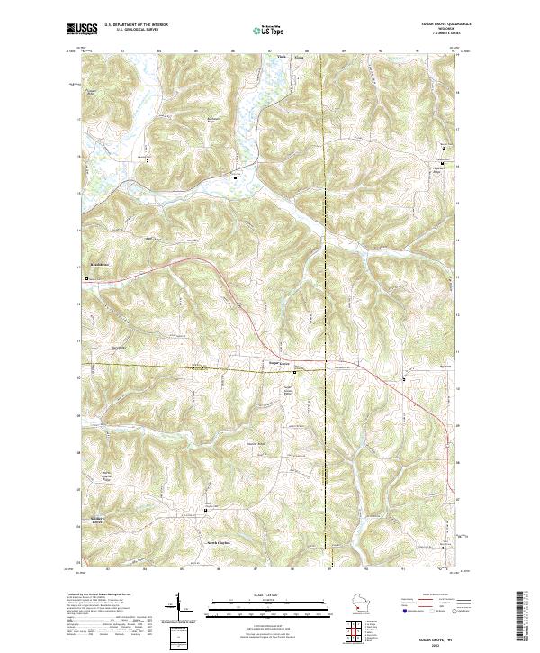 US Topo 7.5-minute map for Sugar Grove WI
