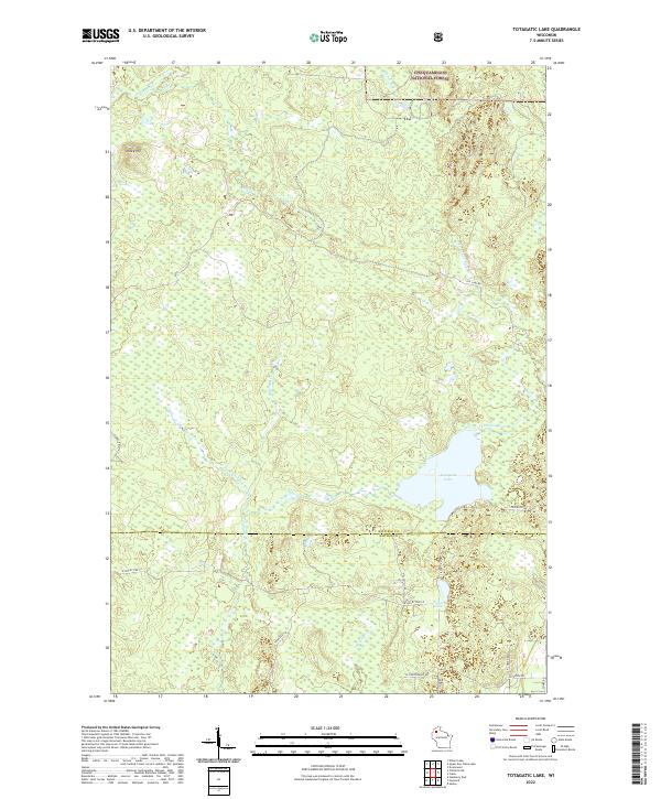 US Topo 7.5-minute map for Totagatic Lake WI