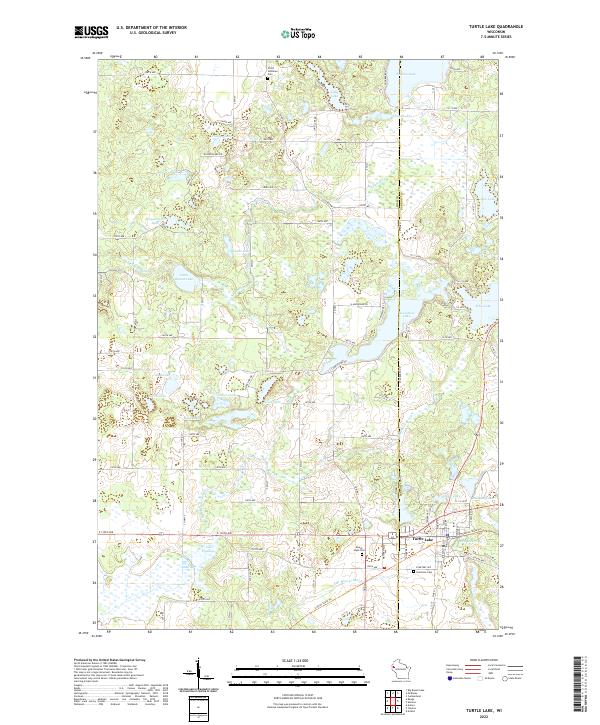 US Topo 7.5-minute map for Turtle Lake WI