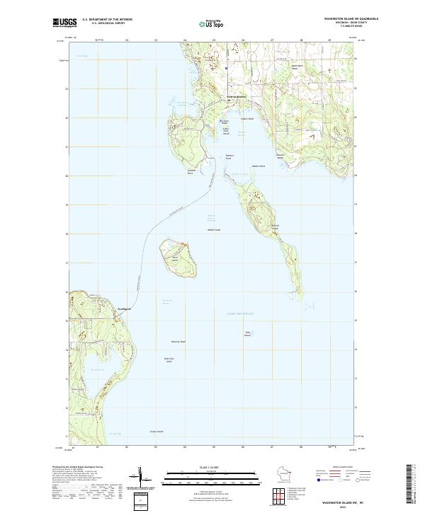 US Topo 7.5-minute map for Washington Island SW WI