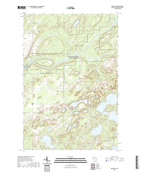 US Topo 7.5-minute map for Webb Lake WI