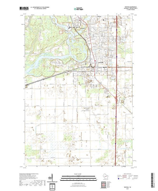 US Topo 7.5-minute map for Whiting WI – American Map Store
