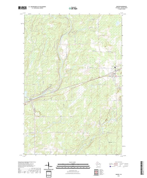 US Topo 7.5-minute map for Winter WI
