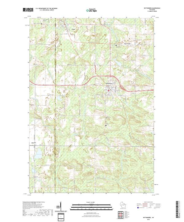 US Topo 7.5-minute map for Wittenberg WI
