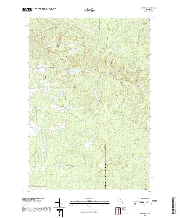 US Topo 7.5-minute map for Wood Lake WI