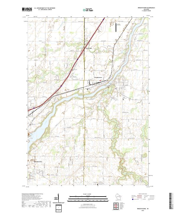 US Topo 7.5-minute map for Wrightstown WI