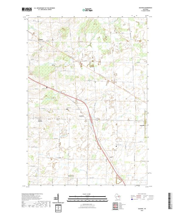 US Topo 7.5-minute map for Zachow WI