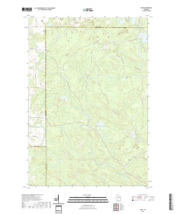 US Topo 7.5-minute map for Zoar WI