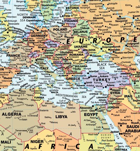 Classic World Wall Map with Flags by Globe Turner