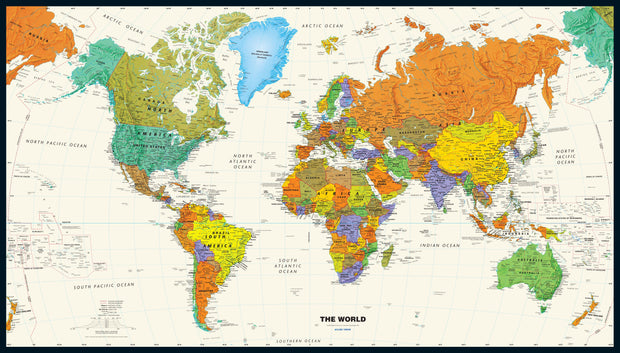 Contemporary World Wall Map by Globe Turner