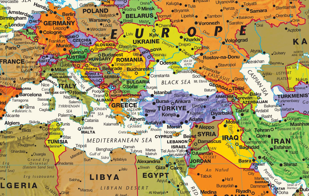 Contemporary World Wall Map by Globe Turner
