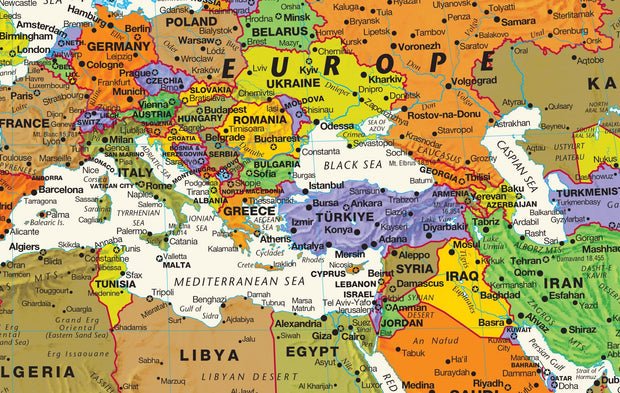 Contemporary World Wall Map by Globe Turner