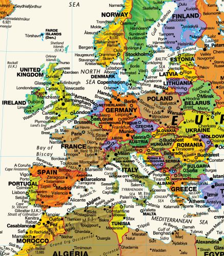 Contemporary World Wall Map by Globe Turner