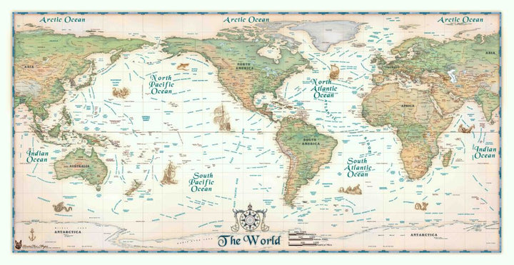 Legacy Style World Wall Map by Compart Maps
