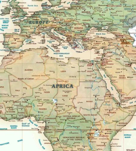 Legacy Style World Wall Map by Compart Maps