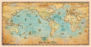 Antiqued World Wall Map