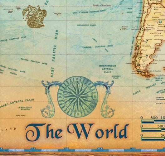 Antiqued World Wall Map